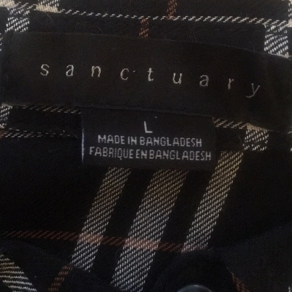 Sanctuary Plaid Buttondown 100% Rayon Top NWOT - Picture 13 of 15